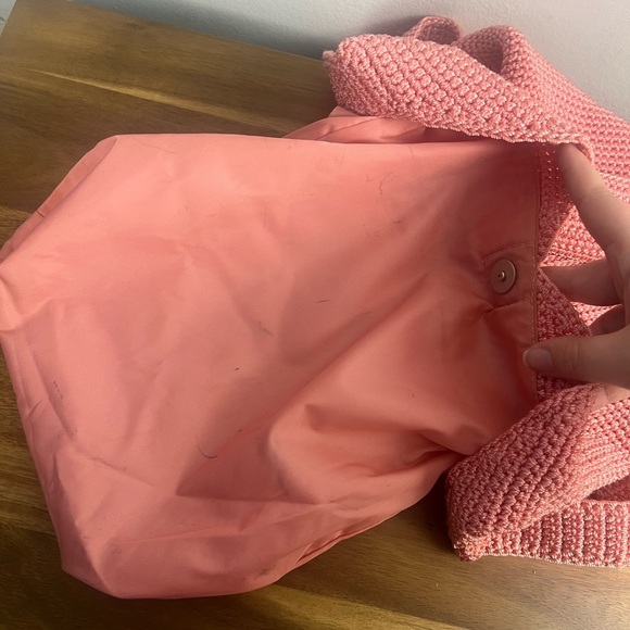 The Sak y2k Pink crochet bag shoulder bag fisherman boho beach knit - Picture 9 of 15